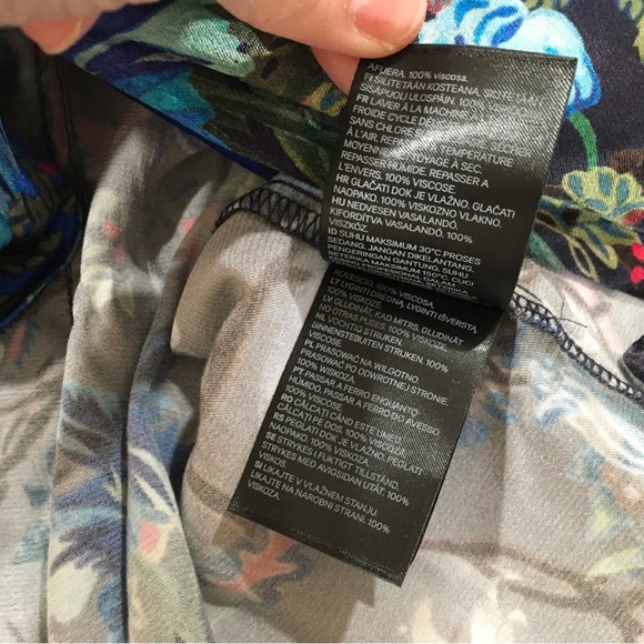 H&M Women's Blazer Dress Tropical Floral Blue Printed Size 2 New - Picture 7 of 8